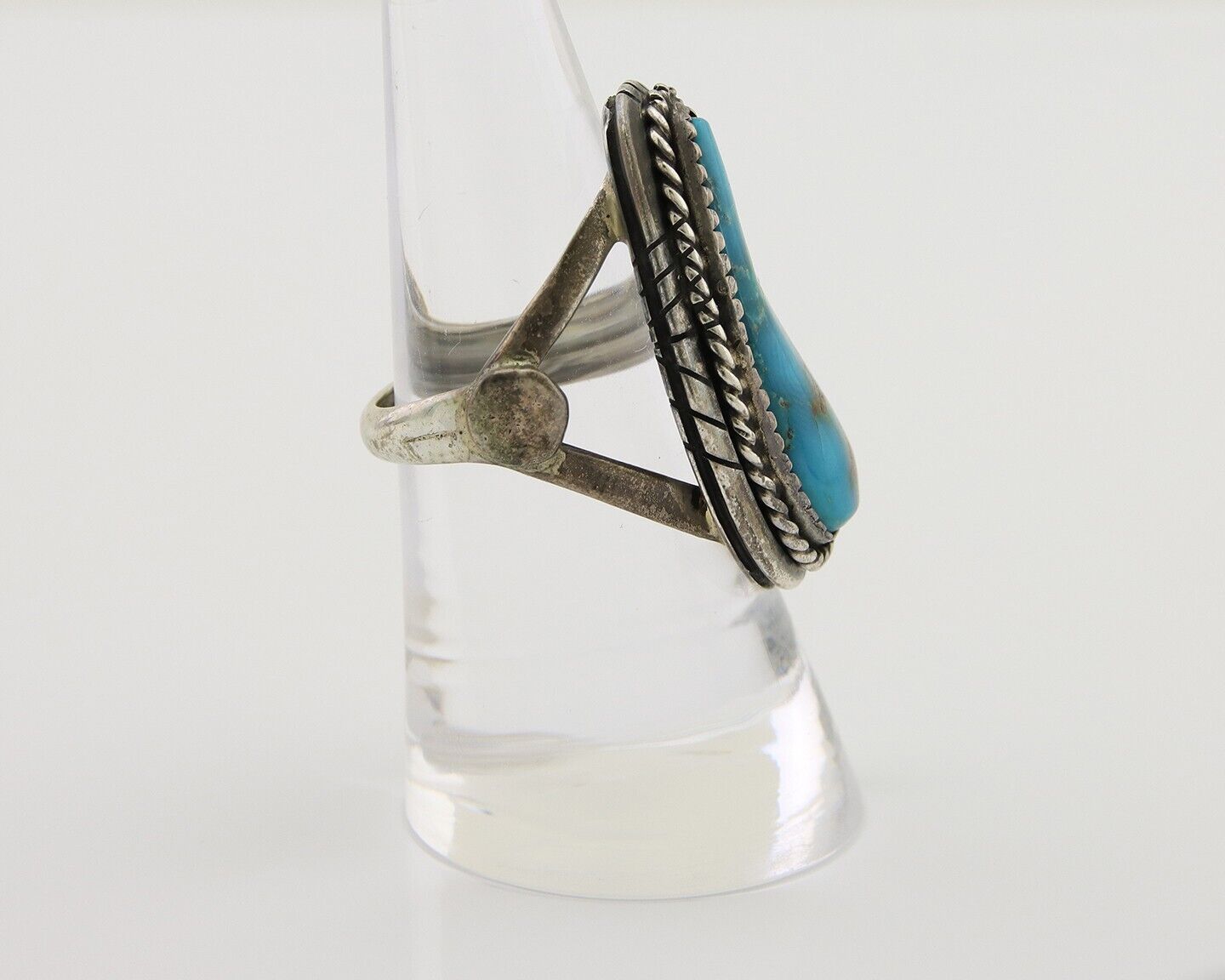Navajo Handmade Ring 925 Silver Turquoise Native American Artist C.80's
