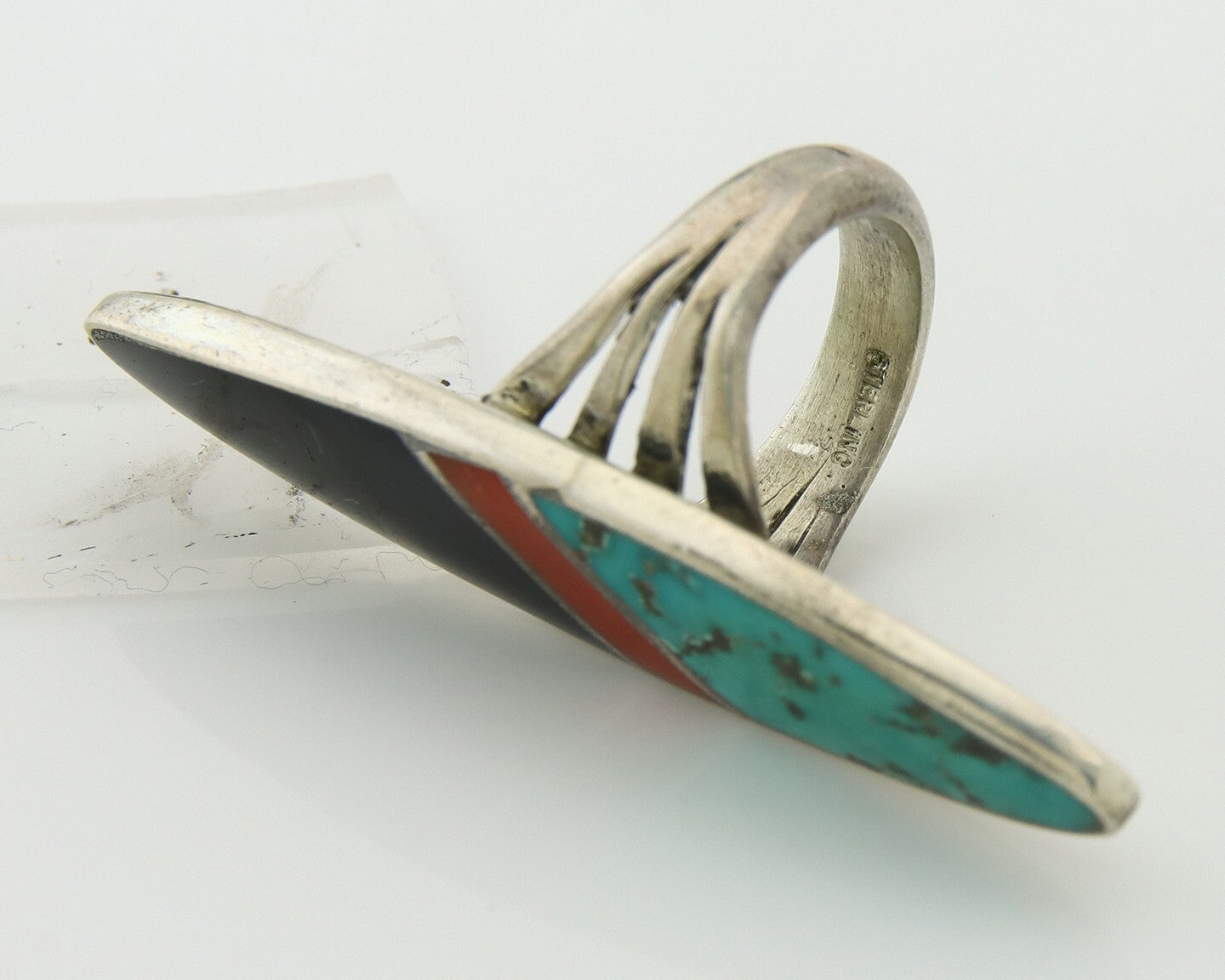 Vintage Navajo Ring 925 Sterling Silver Turquoise Handmade Size 4.75