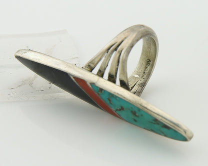 Vintage Navajo Ring 925 Sterling Silver Turquoise Handmade Size 4.75