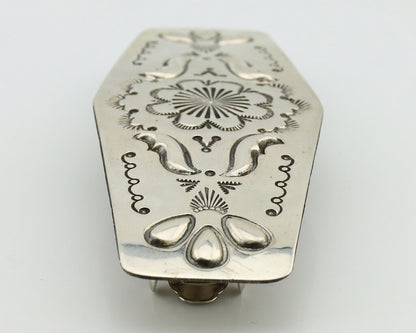 Women's Navajo Hair Clip Hand Stamped 925 Silver Artist Signed MY C.80's