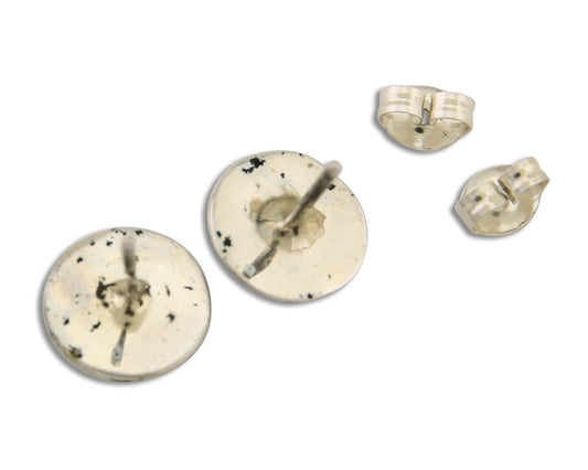 Navajo Handmade Earrings 925 Silver Natural Turquoise Native Artist C.80's