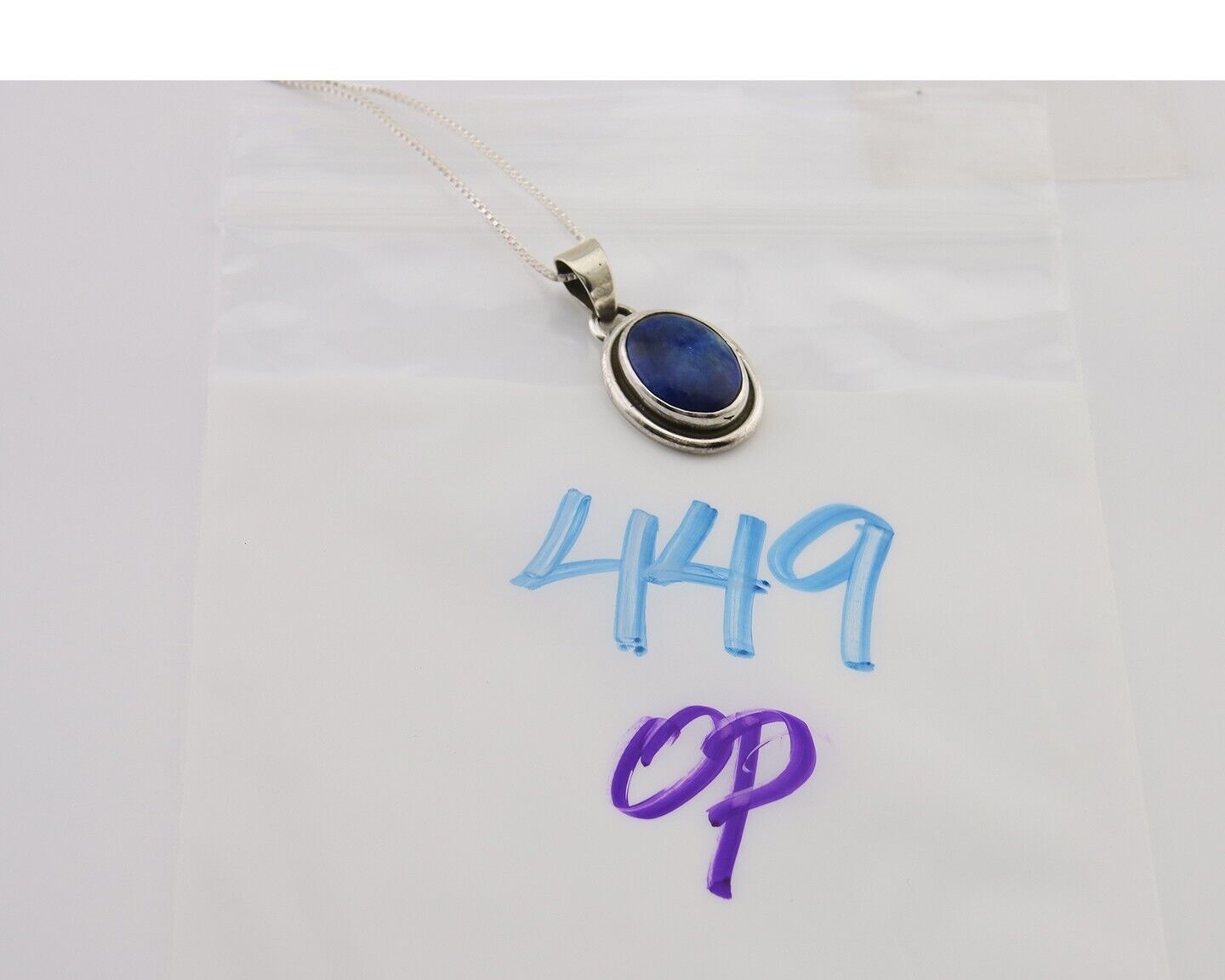 Navajo Pendant 925 Silver Natural Lapis Lazuli Signed Sunrise C.80's