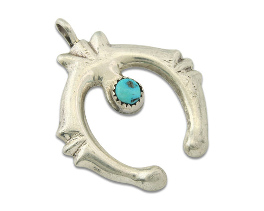Navajo Sterling Silver Pendant Handmade Authentic Vintage Sand Cast