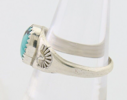 Navajo Ring 925 Silver Natural Blue Turquoise Native American Artist C.80's