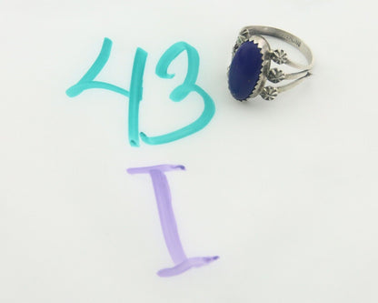 Navajo Ring 925 Sterling Natural Lapis Handmade Native Artist C.80's
