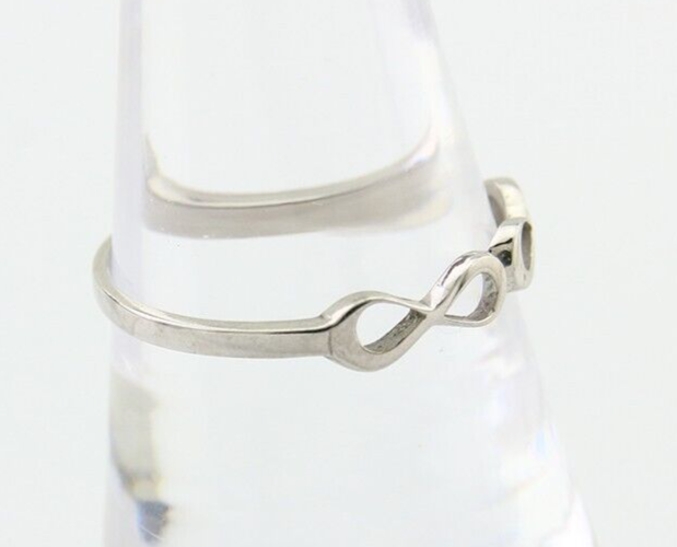 Infinity Heart Promise Ring 925 Solid Silver Size 8.25