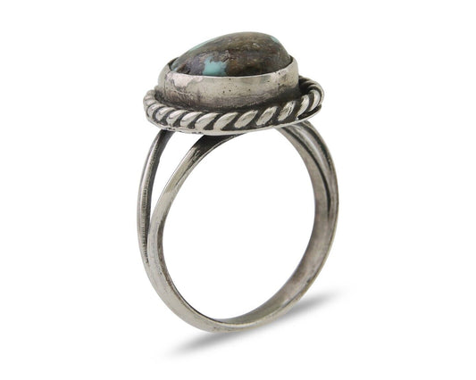 Navajo Handmade Ring 925 Silver Natural Turquoise Native Artist C.80's