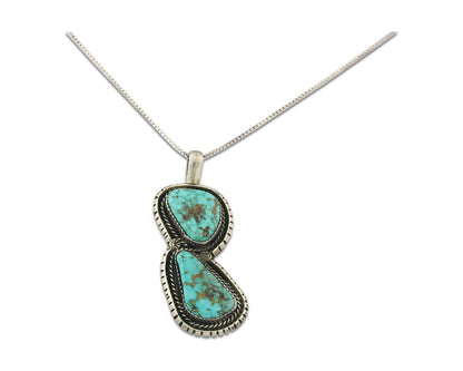 Navajo Sterling Silver Necklace Authentic Turquoise Vintage Signed Tom Willeto