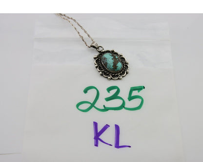 Navajo Necklace 925 Silver Natural Turquoise Native American Artist C.80's