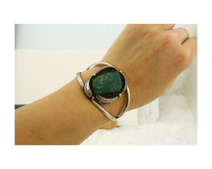 Vintage Navajo Bracelet 925 Silver Natural Aqua Turquoise Native American Artist