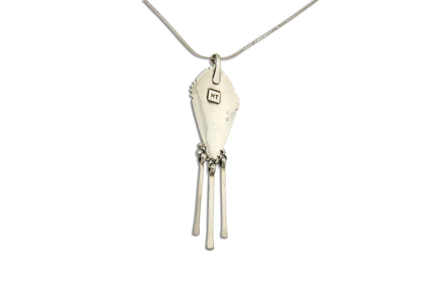 Navajo Necklace 925 Silver Natural Turquoise Artist Signed MT C.80's