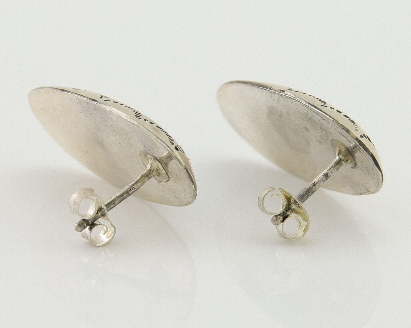 Navajo Dangle Earrings 925 Silver Natural Blue Turquoise Artist Signed P C.80's
