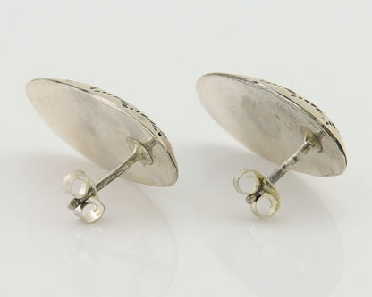 Navajo Dangle Earrings 925 Silver Natural Blue Turquoise Artist Signed P C.80's