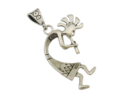 Navajo Kokopelli Pendant 925 Sterling Silver Artist Signed Masha C.80's