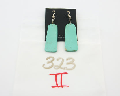 Santo Domingo Earrings 925 Silver Natural Turquoise Native American Artist C80s