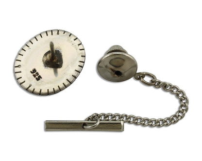 Navajo Tie Tack 925 Silver Natural Mined Turquoise Native American Artist C.80's