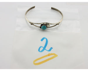 Navajo Handmade Bracelet 925 Silver Natural Blue Turquoise Native American C80s