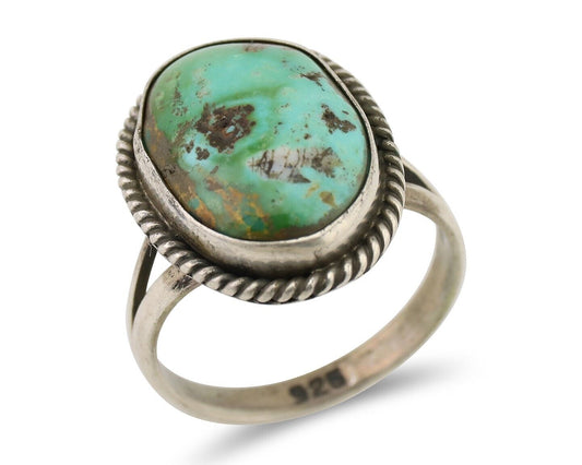 Navajo Handmade Ring 925 Silver Turquoise Native American Artist C.80's