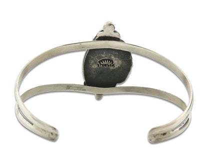 Vintage Navajo Bracelet 925 Silver Manassa Turquoise Handmade Signed Sunrise