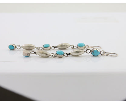 Navajo Earrings 925 Silver Blue Turquoise Native American Artist C.80's