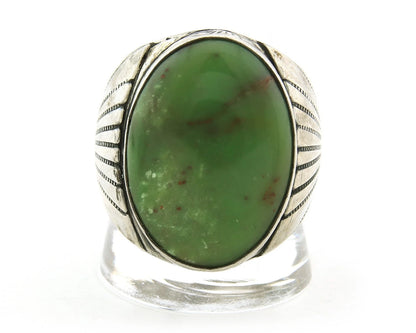 Men Navajo Ring Sterling Silver Turquoise Vintage Signed TZ Size 12.5