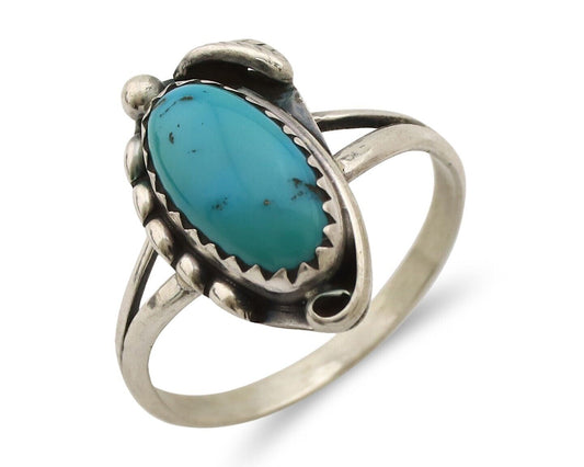 Navajo Ring 925 Silver Turquoise Artist Signed SkyStone Creations C.80's