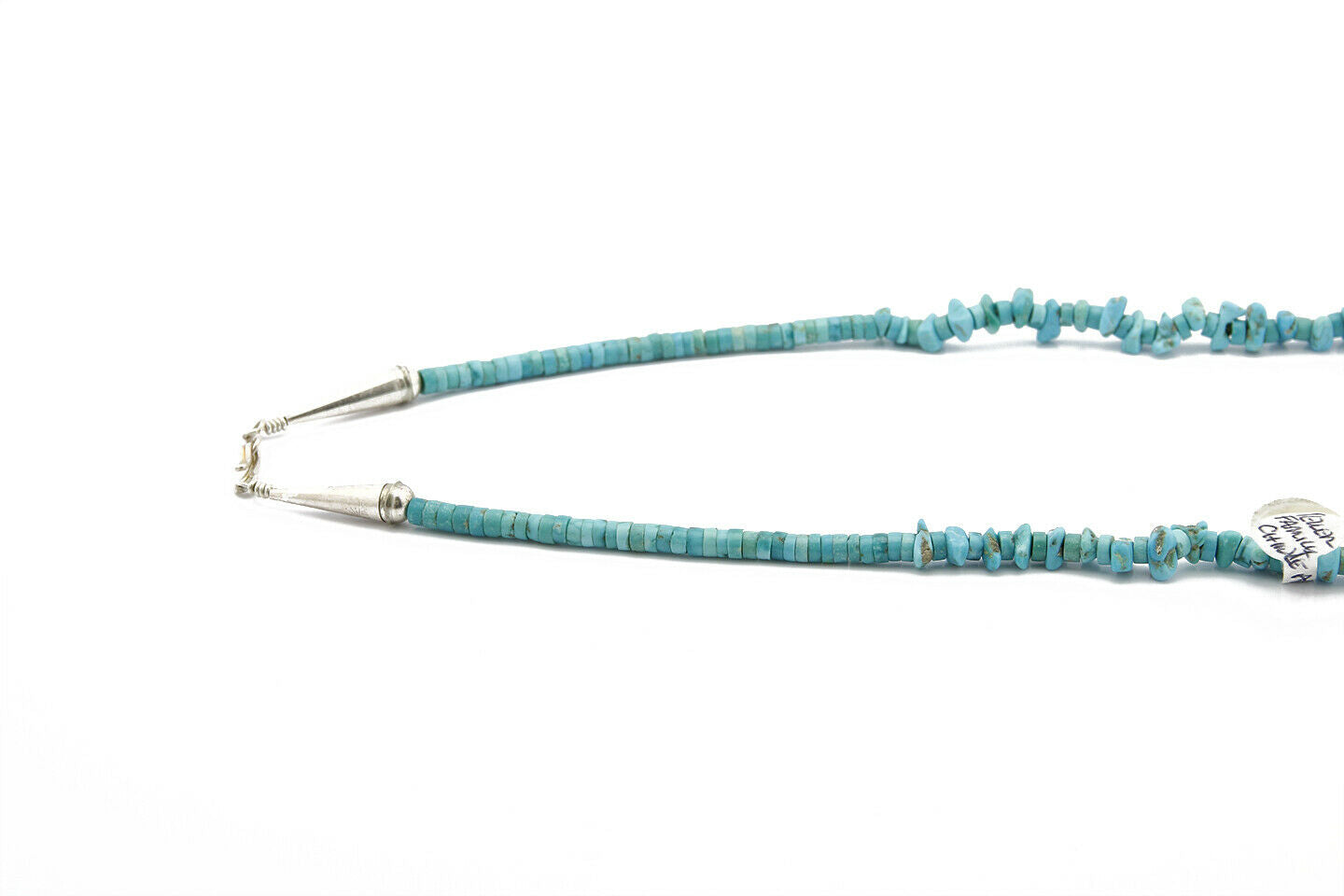 Navajo C. 80's-90's Wind River Trading Blue Morenci Turquoise Necklace