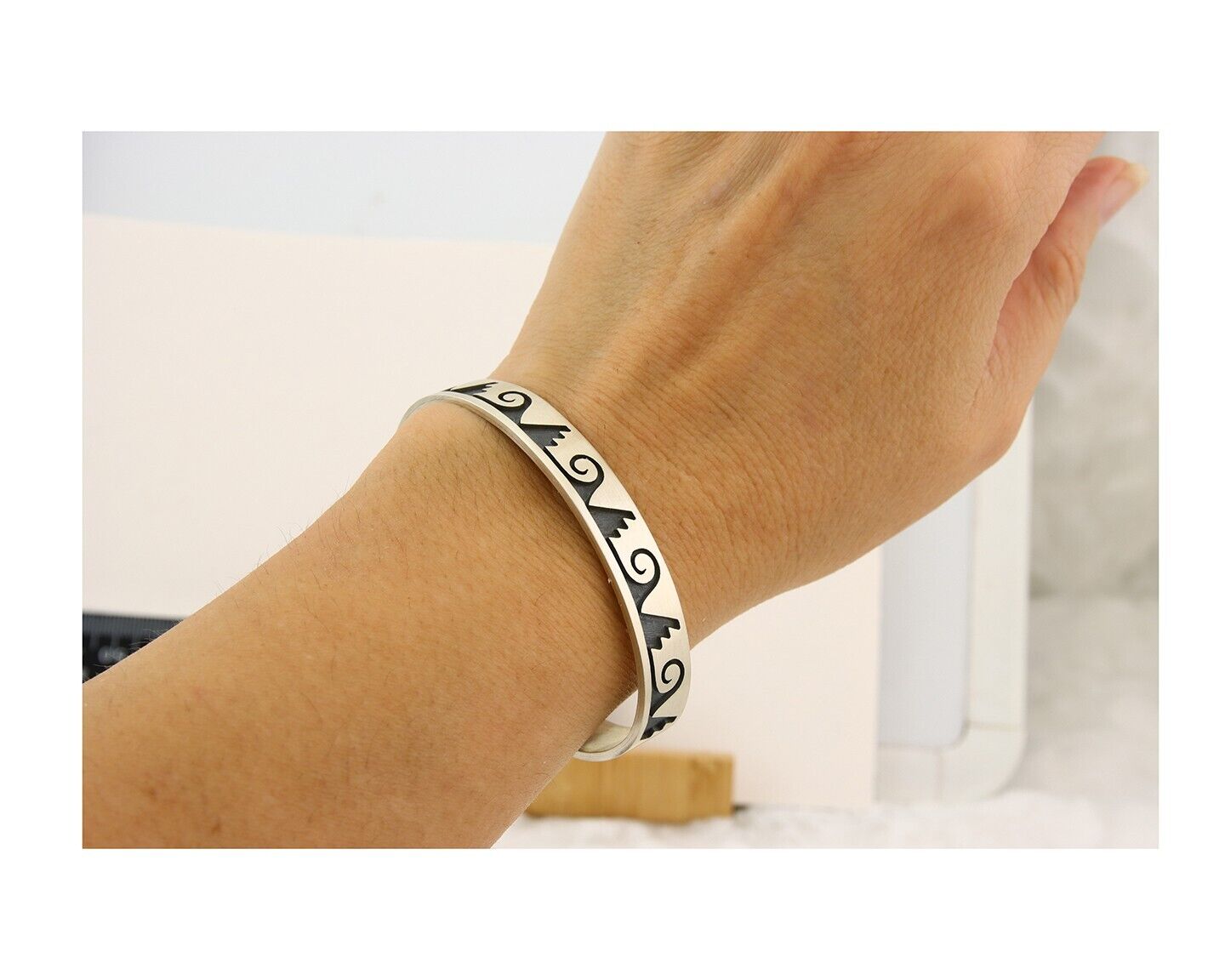 Hopi Bracelet 925 Silver Handmade Signed Darren Seweyestewa C.80's