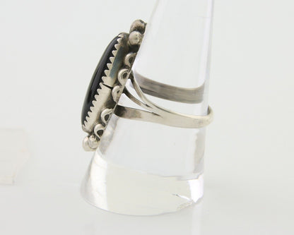 Navajo Handmade Ring 925 Silver Black Onyx Artist Signed SC C.80's