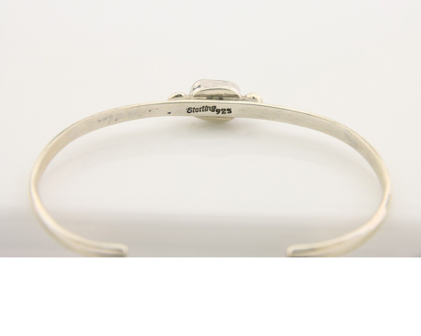 Navajo Bracelet .925 Silver Natural Red Coral Cuff Native American Artist C.80's