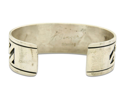 Navajo Bracelet 925 Silver Handmade Cuff Artist Signed Tommy Singer C.80's