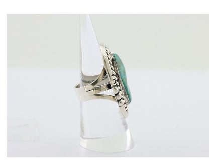 Navajo Ring 925 Silver Simi-Translucent Natural Turquoise Size 6.5 C.80's