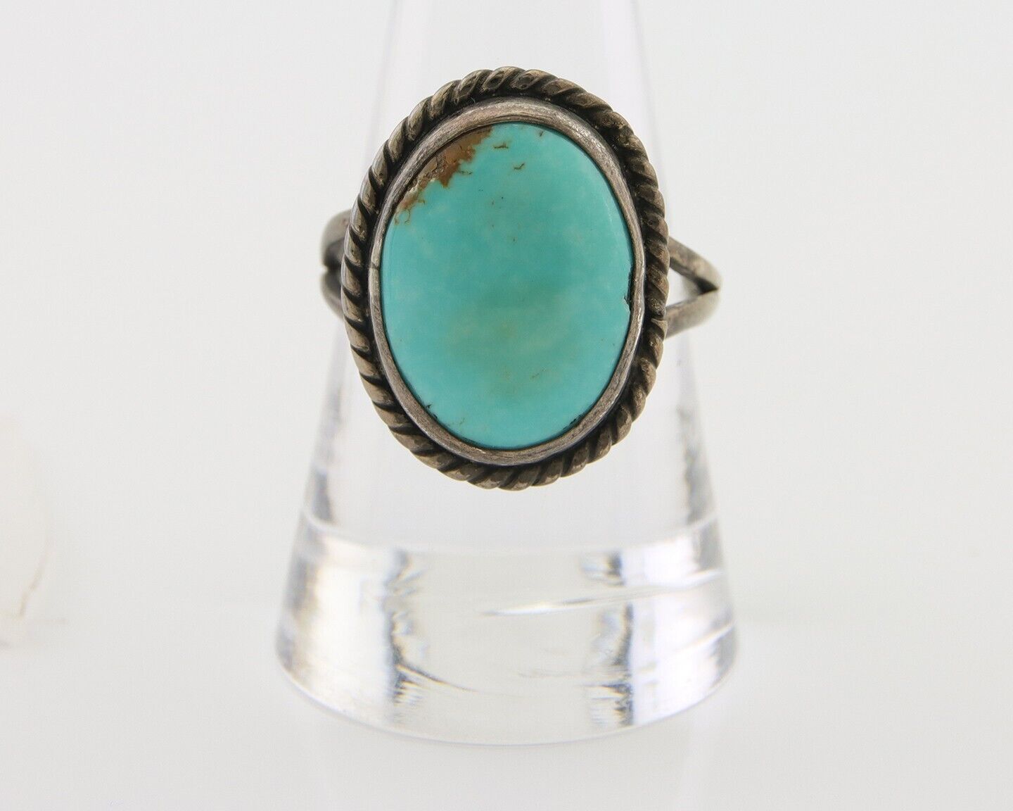 Navajo Handmade Ring 925 Silver Natural Turquoise Native Artist C.80's