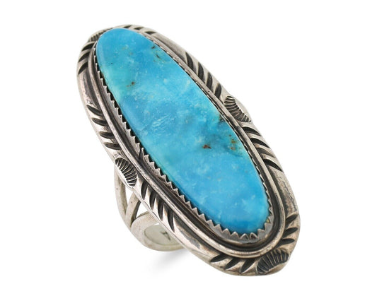 Navajo Handmade Ring 925 Silver Turquoise Native American Artist C.80's