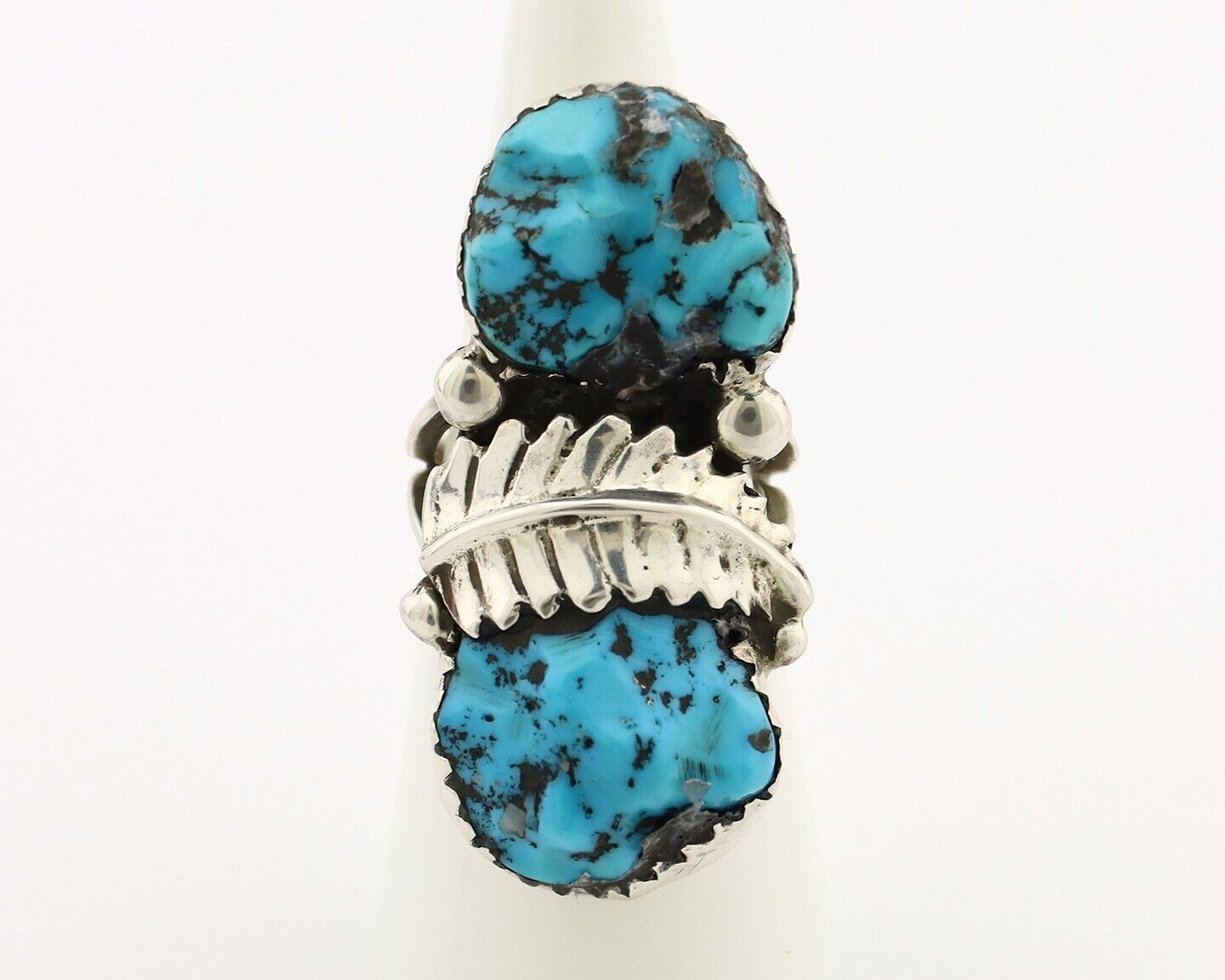 Zuni Ring 925 Silver Sleeping Beauty Turquoise Robert & Bernice Leekya C.80's