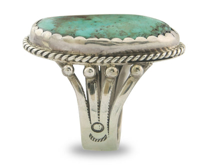 Vintage Navajo Ring 925 Sterling Turquoise Signed FG Size 8.25