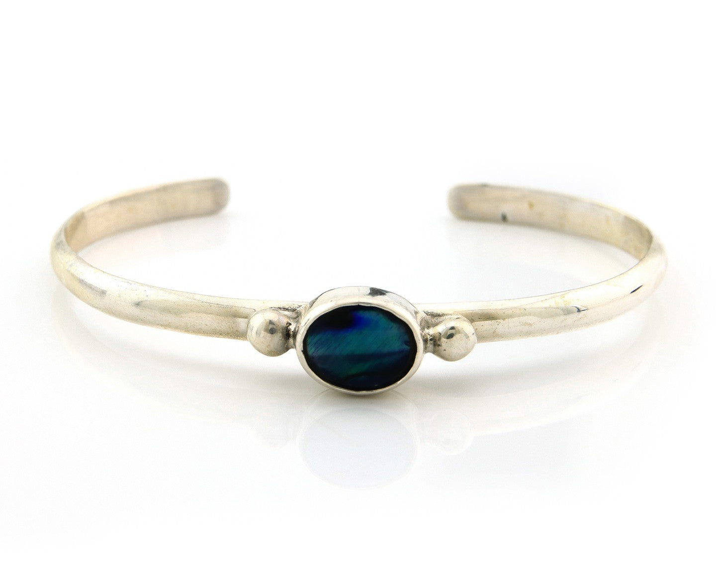 Navajo Cuff Bracelet Sterling Silver Natural Mined MOP Native Artist