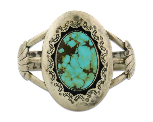 Vintage Navajo Bracelet 925 Silver Turquoise Handmade Authentic Signed M Montoya