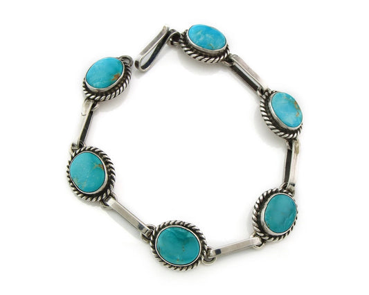 Navajo Cuff Bracelet 925 Sterling Silver Natural Turquoise Handmade Vintage