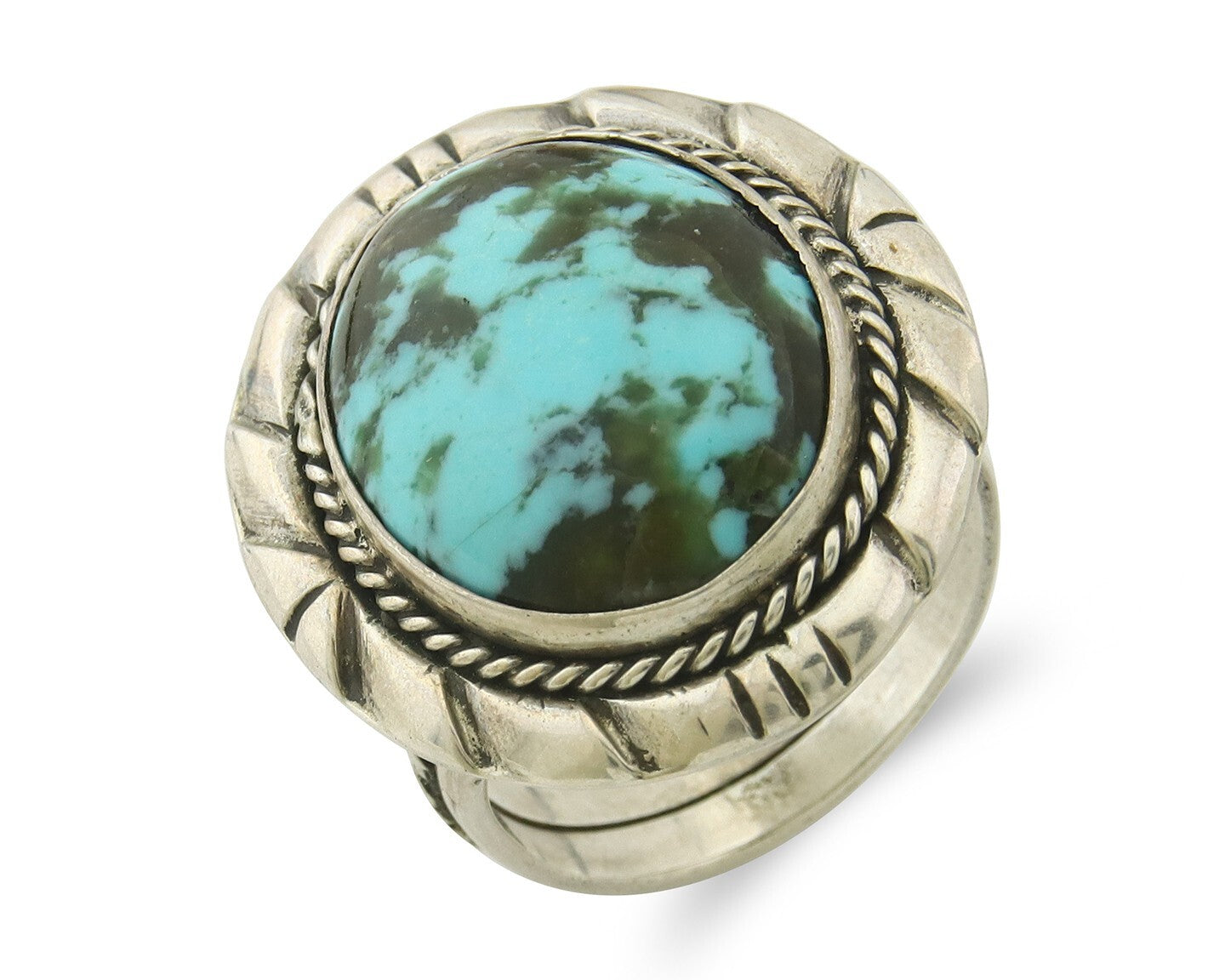 Vintage Navajo Ring 925 Sterling Silver Turquoise Handmade Size 8.25