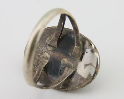 Navajo Handmade Ring 925 Silver Natural Turquoise Native Artist C.80's
