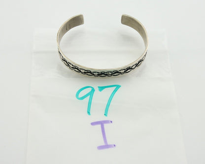 Navajo Bracelet 925 Silver Handmade Cuff Artist Signed Tom Billy C.80's