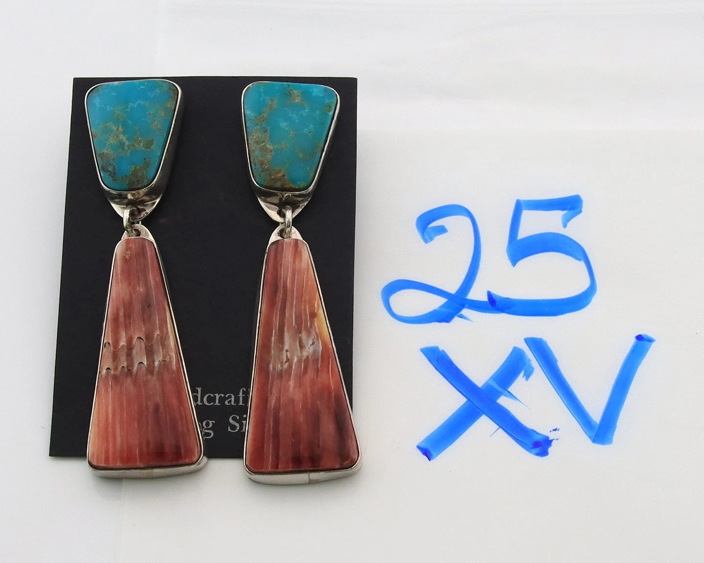 Navajo Dangle Earrings Sterling Silver Natural Gemstone Vintage Handmade