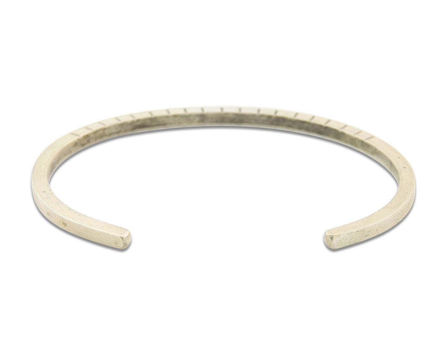 Navajo Bracelet 925 Silver Hand Stamped Signed M.C. ISASIB C.80's