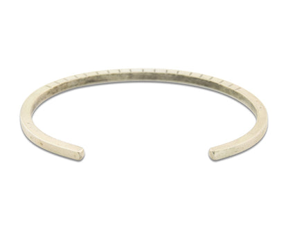 Navajo Bracelet 925 Silver Hand Stamped Signed M.C. ISASIB C.80's