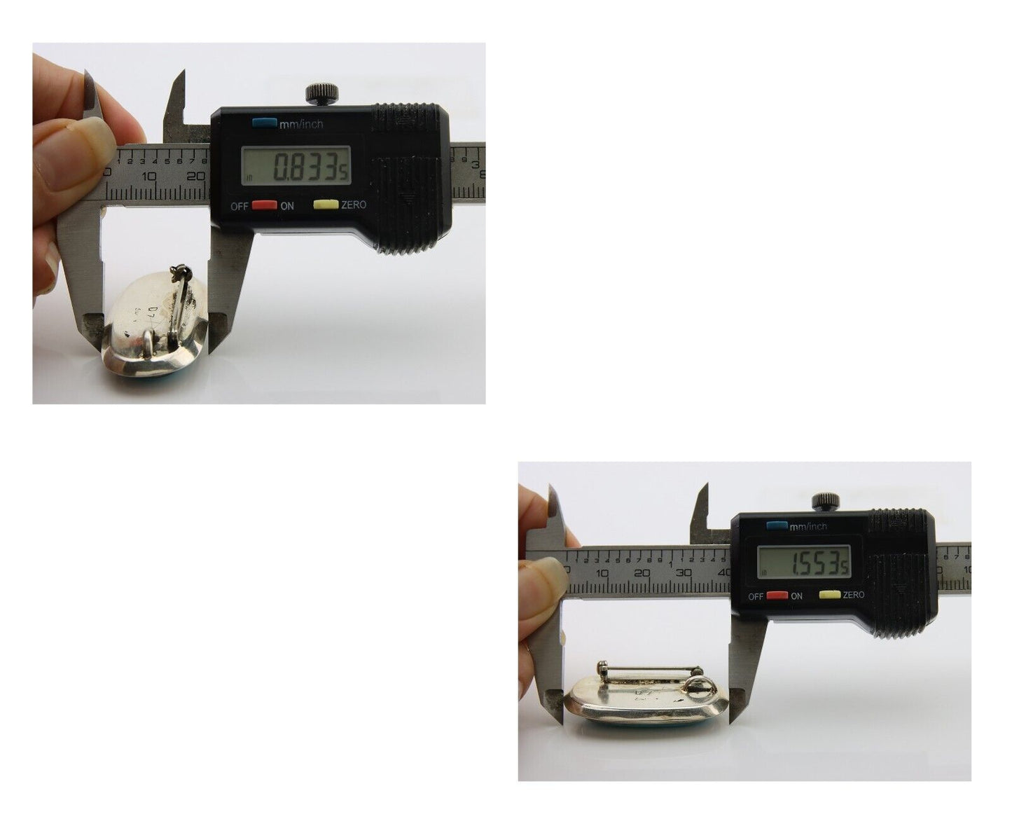 Navajo Pin Pendant 925 Silver Globe Turquoise Artist Signed Doug Zachary C.80's