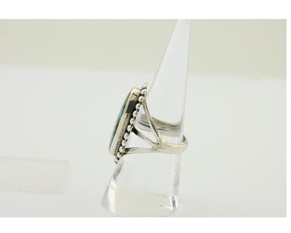 Navajo Shield Ring 925 Silver Arizona Turquoise Native Artist C.80's