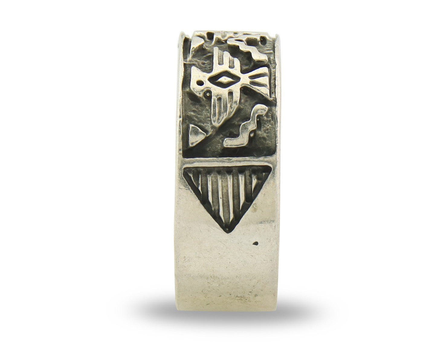 Navajo Band Ring Sterling Silver Vintage Authentic Signed BSM Size 7.0