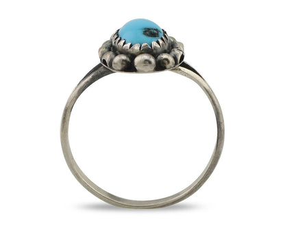 Navajo Ring 925 Silver Sleeping Beauty Turquoise Signed SkyStone Creations C80s