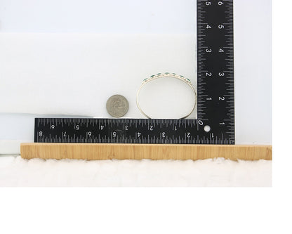 Navajo Cuff Bracelet Sterling Silver Natural Malachite Vintage Signed SS